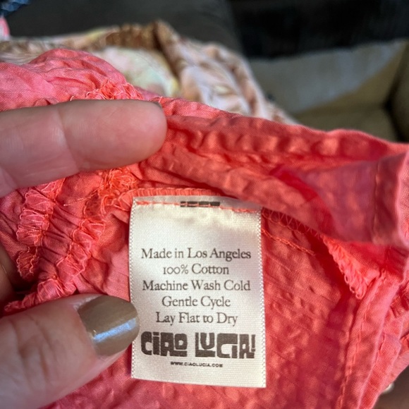 NWT Ciao Lucia! Cinetta Top. Wave Cotton in Melon Pink. Size XL. - Picture 7 of 7
